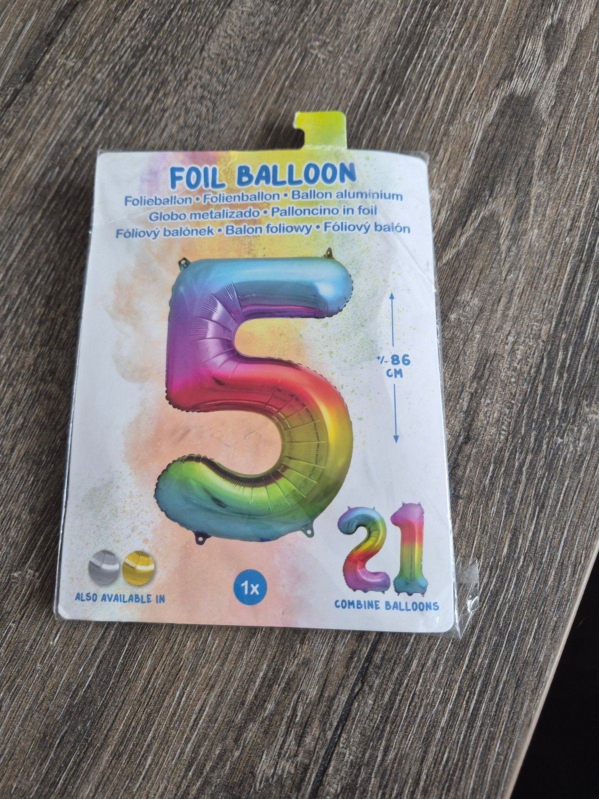 Nieuw foli balon 5 jaar, Ophalen of Verzenden, Nieuw, Versiering