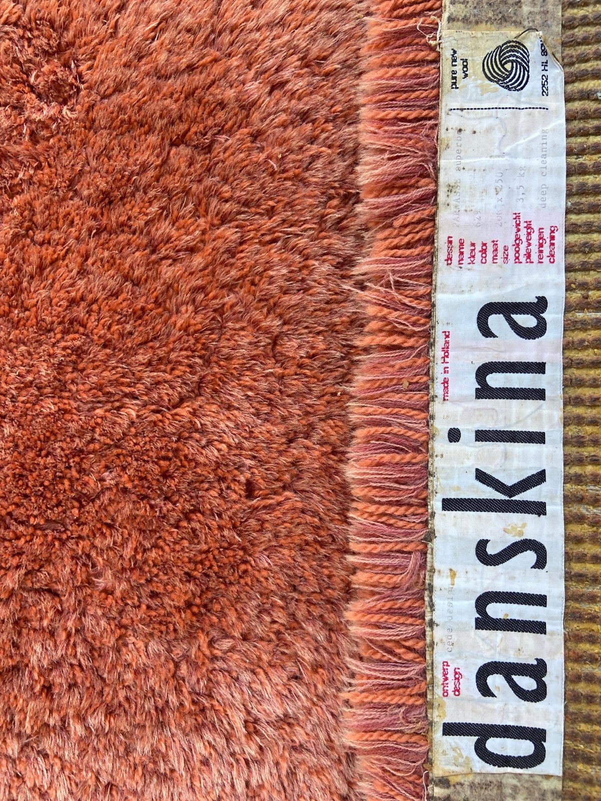 Danskina Vloerkleed 200x250 cm - Pure Nieuwe Wol, Huis en Inrichting, Stoffering | Tapijten en Kleden, Oranje, Ophalen of Verzenden