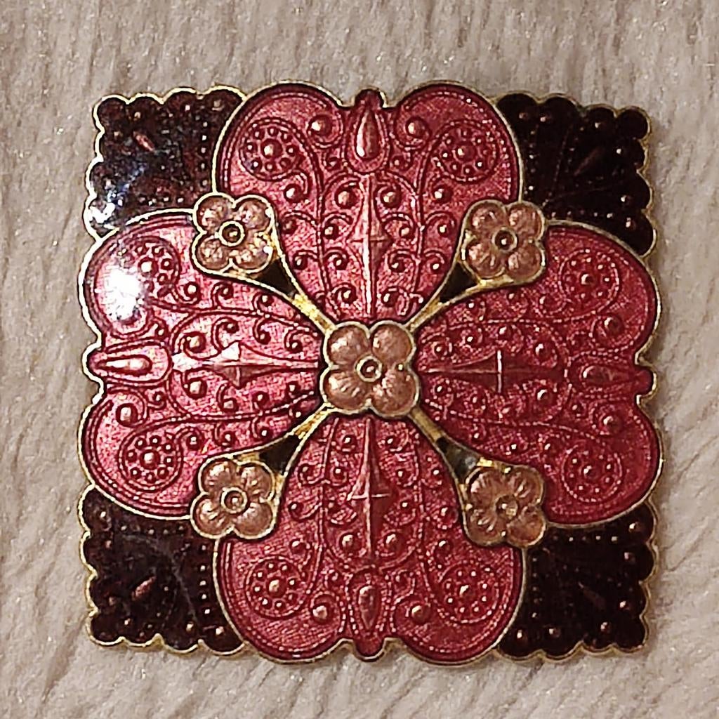 Prachtige Vintage FISH Broche – Cloisonné Emaille – 22k Verg, Sieraden, Tassen en Uiterlijk, Overige materialen, 4 tot 7 cm, Gebruikt