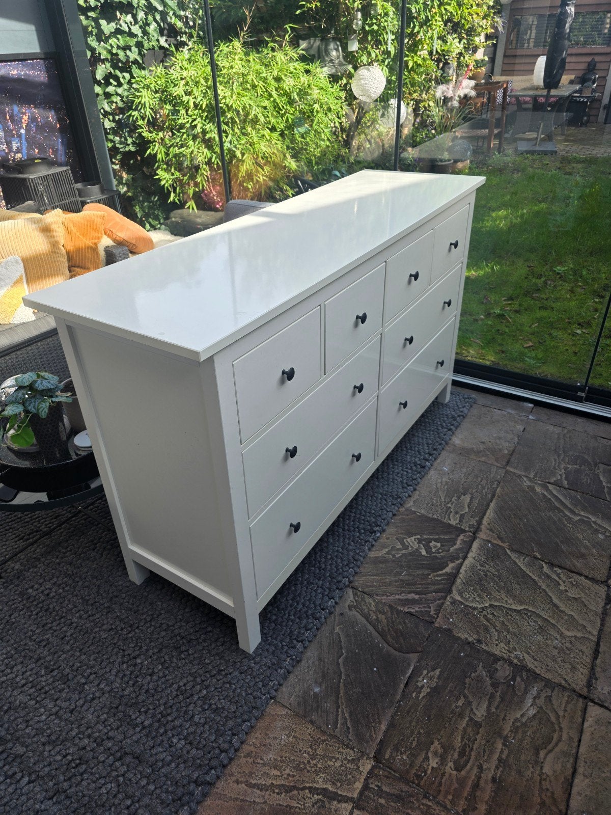Ikea hemnes 8 ladekast / commode wit, Ophalen, 5 laden of meer, 150 tot 200 cm, Minder dan 100 cm