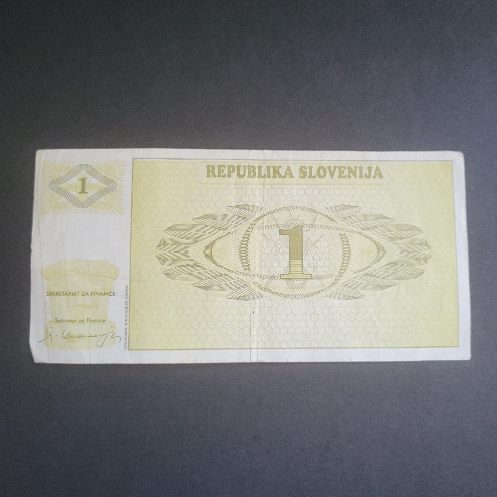 Sloveense 1 Tolar bankbiljet - Republika Slovenija, Verzenden, Slovenië, Los biljet