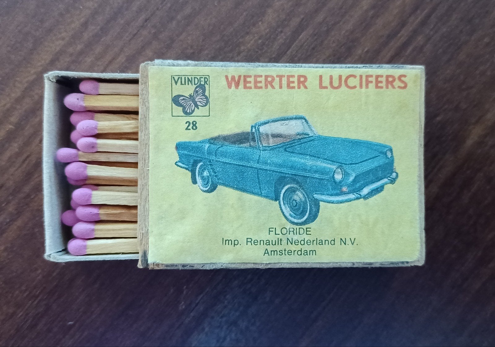 Oud luciferdoosje Renault Floride, Ophalen of Verzenden