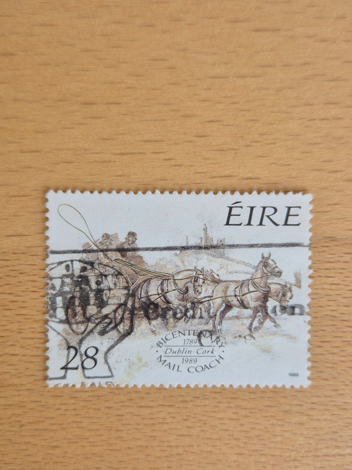 Ierland 1989 postkoets, Ophalen of Verzenden, Ierland, Gestempeld