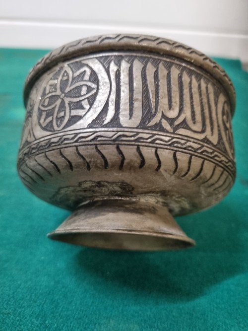 schaal tin indonesische schaal antiek, Antiek en Kunst, Ophalen of Verzenden