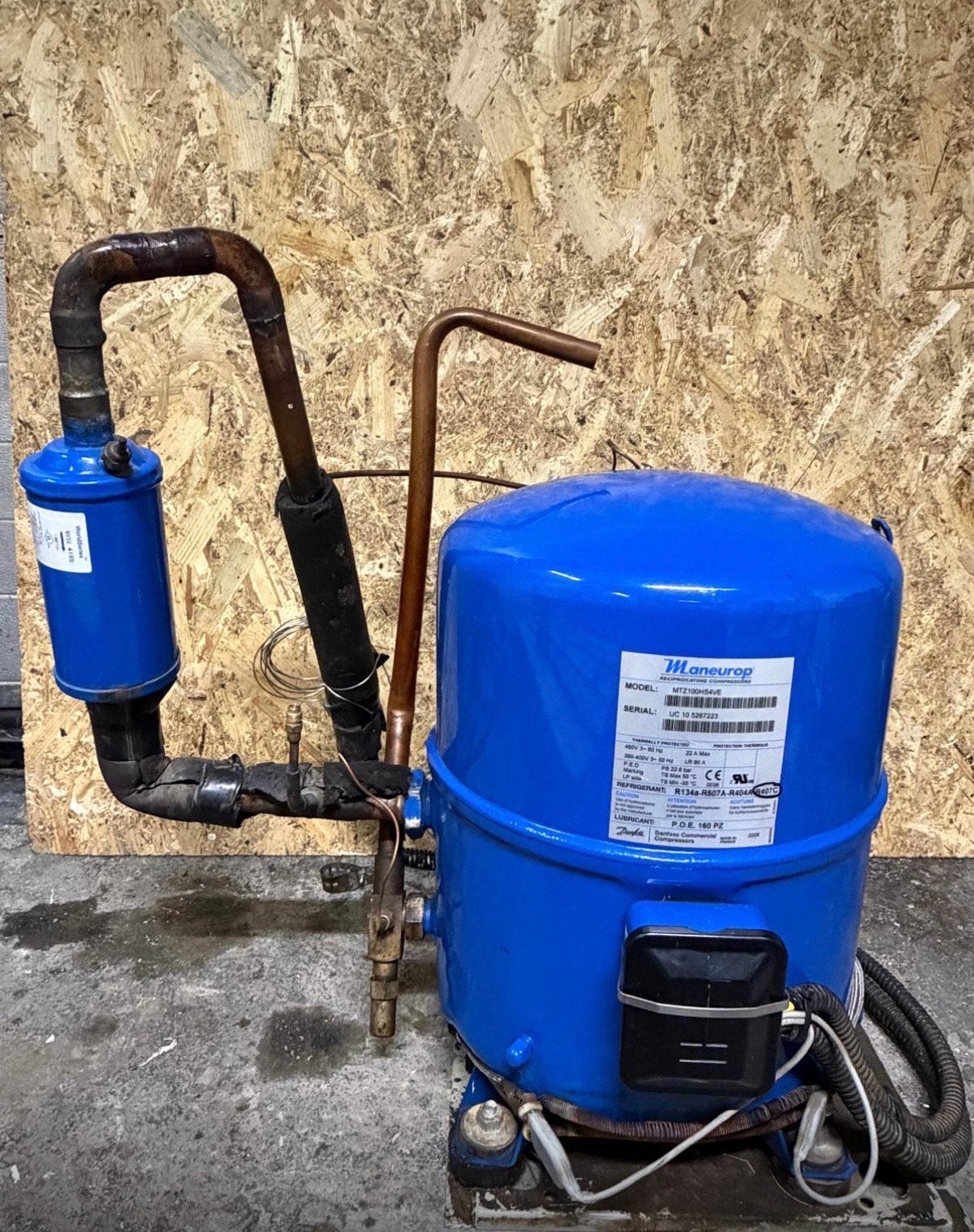 Danfoss Maneurop MTZ100HS4VE Koelcompressor, Doe-het-zelf en Verbouw, Compressors, Ophalen, Gebruikt, 10 bar of meer, Minder dan 200 liter/min