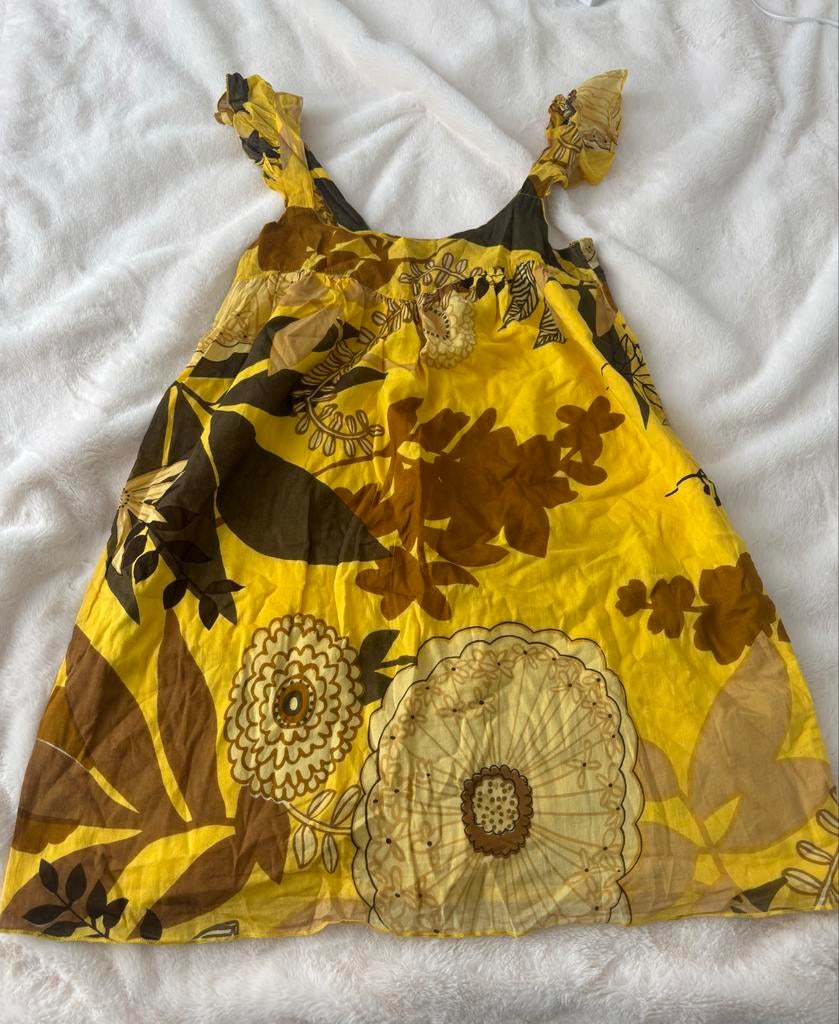 Zara tuniekje. Geel met bloemenprint. Maat S, Geel, Ophalen of Verzenden, Gedragen, Maat 36 (S)