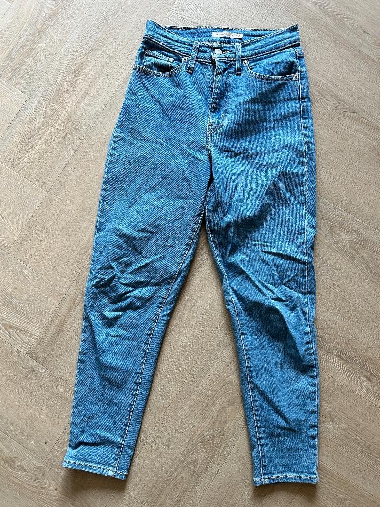 Levi's High Wasted Taper Jeans Maat W24/L27, Blauw, Ophalen of Verzenden, Zo goed als nieuw, W27 (confectie 34) of kleiner