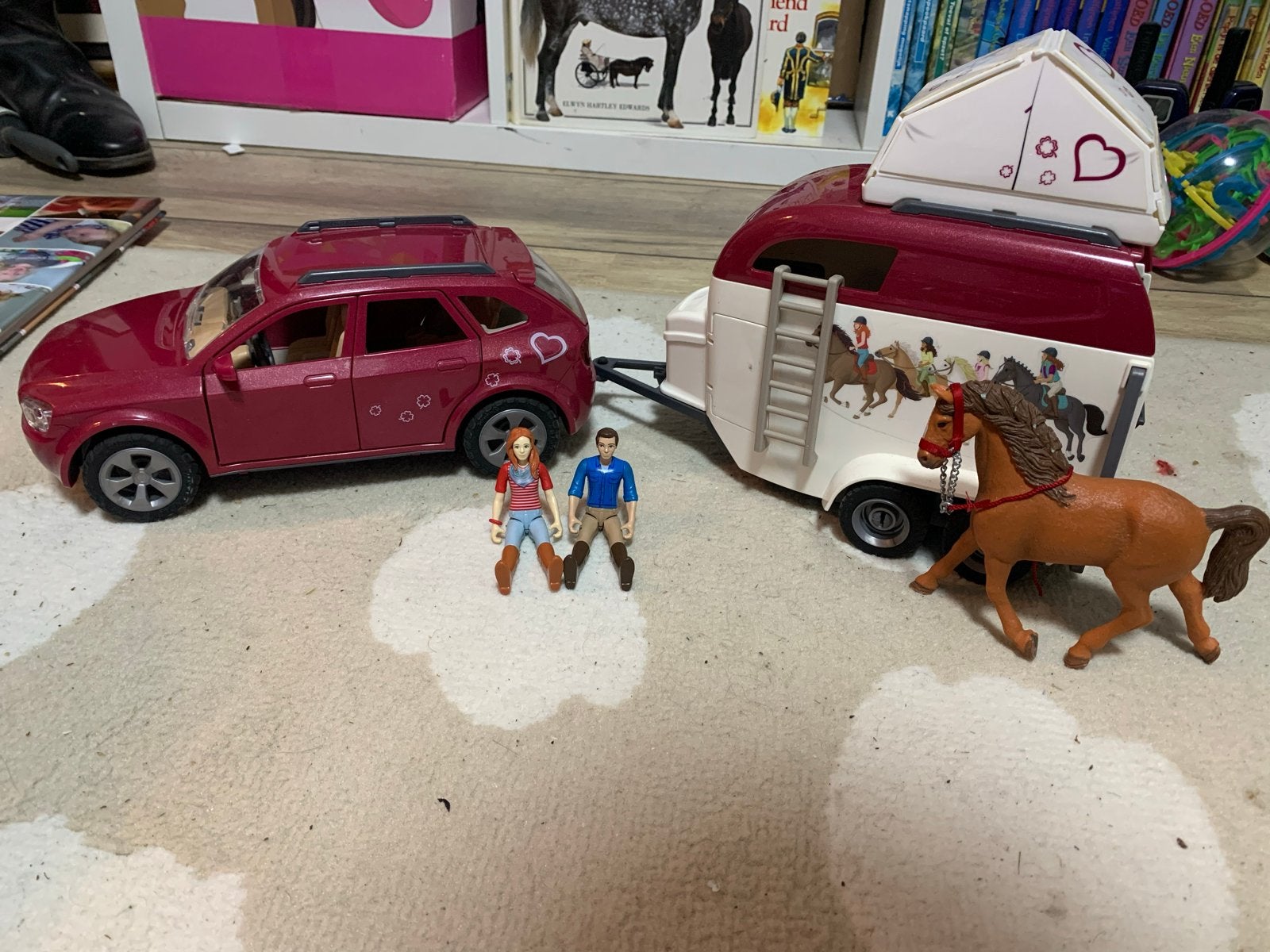 Schleich auto met paardentrailer, Ophalen of Verzenden, Gebruikt, Jongen of Meisje