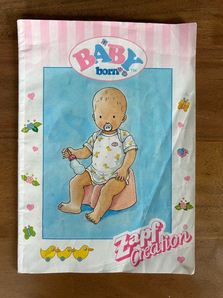 baby born gebruiksaanwijzing boekje vintage, Ophalen of Verzenden, Gebruikt, Overige typen