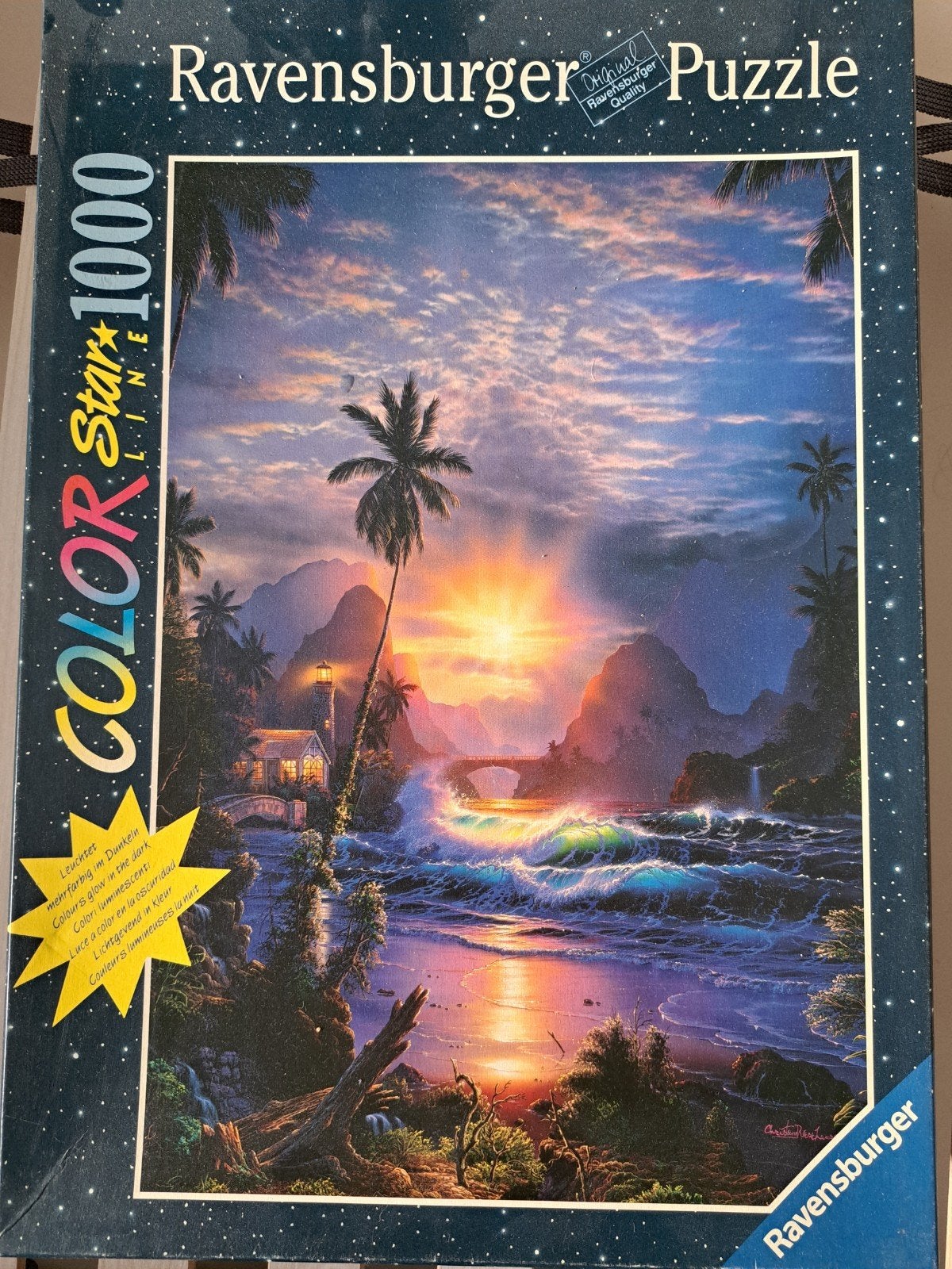Ravensburger puzzel 1000 stukjes - Glow in the dark., Hobby en Vrije tijd, Ophalen of Verzenden, 500 t/m 1500 stukjes, Zo goed als nieuw