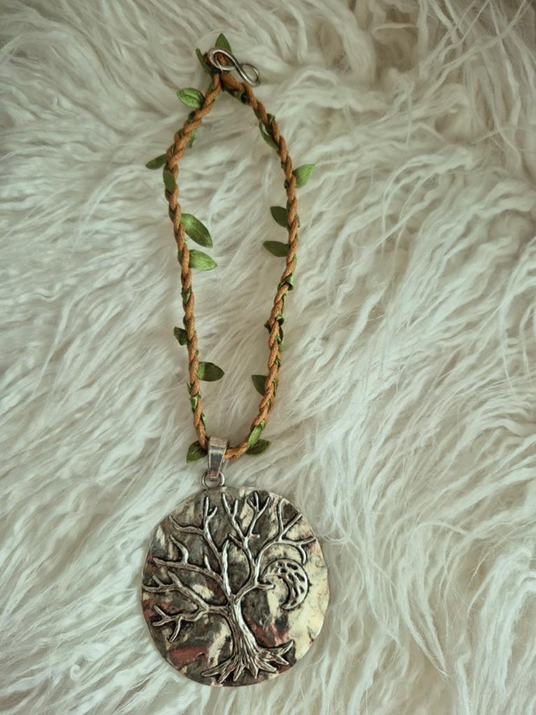 Ketting levensboom met maan en lemniscaat, Ophalen of Verzenden, Nieuw, Zilver, Overige materialen