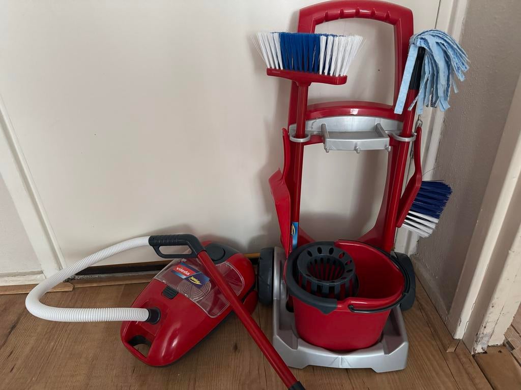 Klein Toys Vileda Speelgoed Schoonmaakset met Stofzuiger, Ophalen of Verzenden, Zo goed als nieuw, Jongen of Meisje