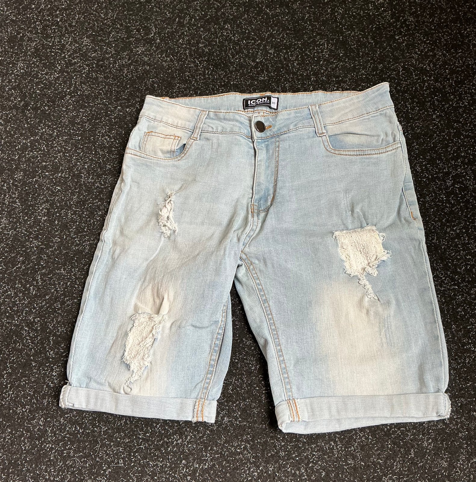 Icon Amsterdam korte broek, W30, Kleding | Heren, Verzenden, Zo goed als nieuw, Blauw, W32 (confectie 46) of kleiner