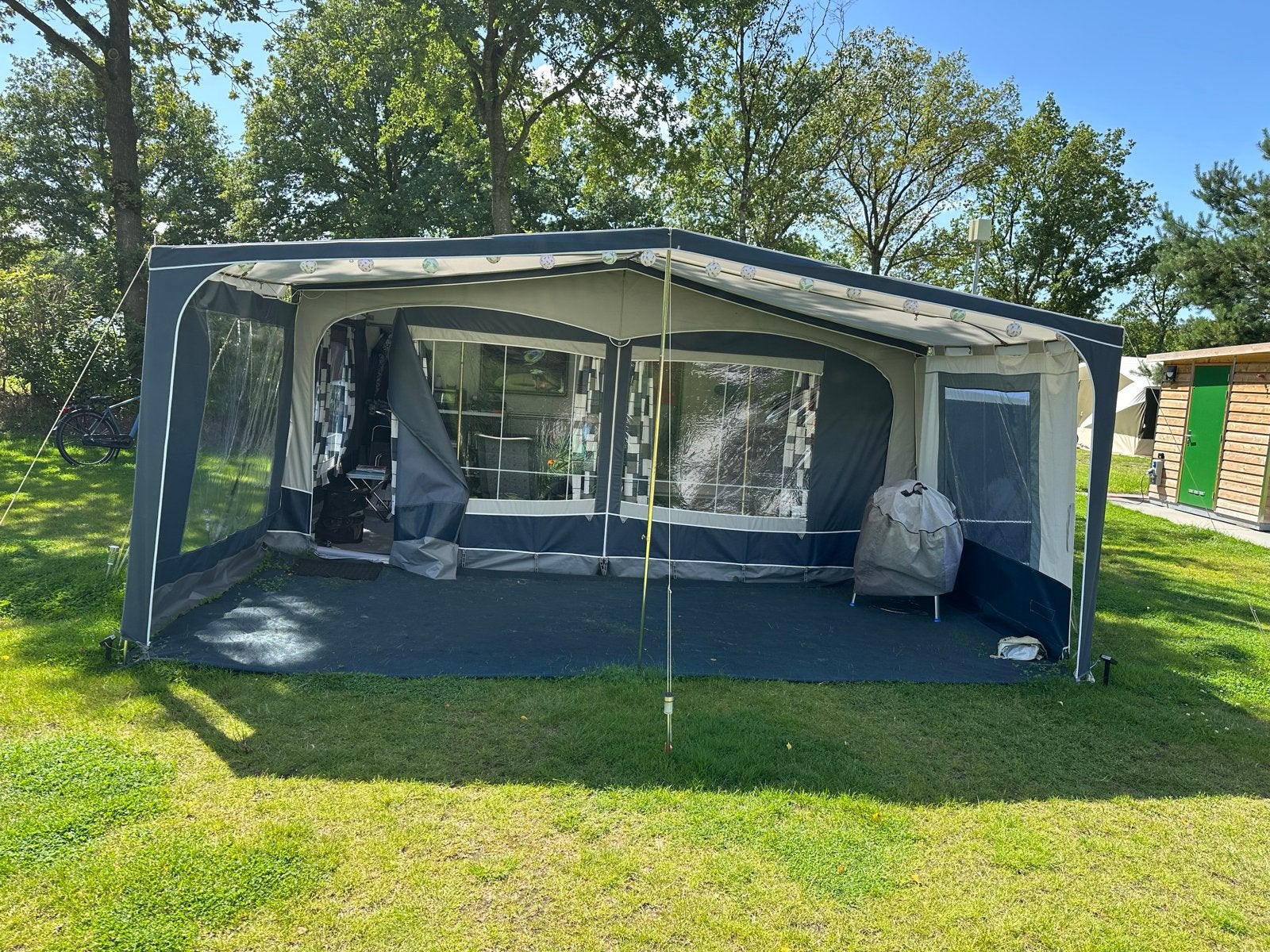 Luifel Palma voor caravan, omloopmaat 12, incl. stalen frame, Ophalen of Verzenden, Gebruikt