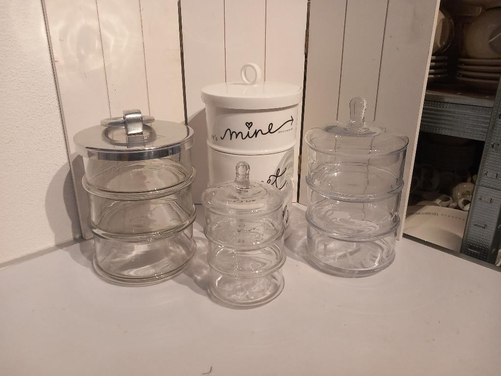 Riviera Maison Etageres diverse (S en M en L), Overige typen, Ophalen of Verzenden, Overige stijlen, Glas