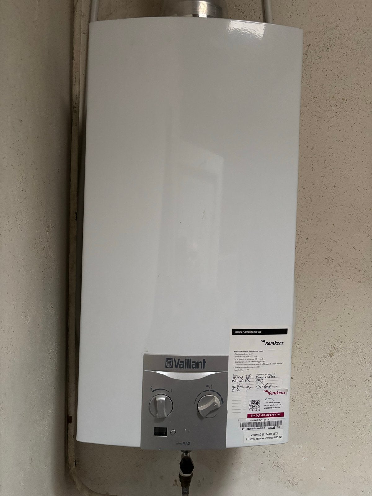 Vaillant atmoMAG NL 14-0/0 GX L Geiser - Zo goed als nieuw, Aardgas, Geiser, Ophalen of Verzenden, Zo goed als nieuw