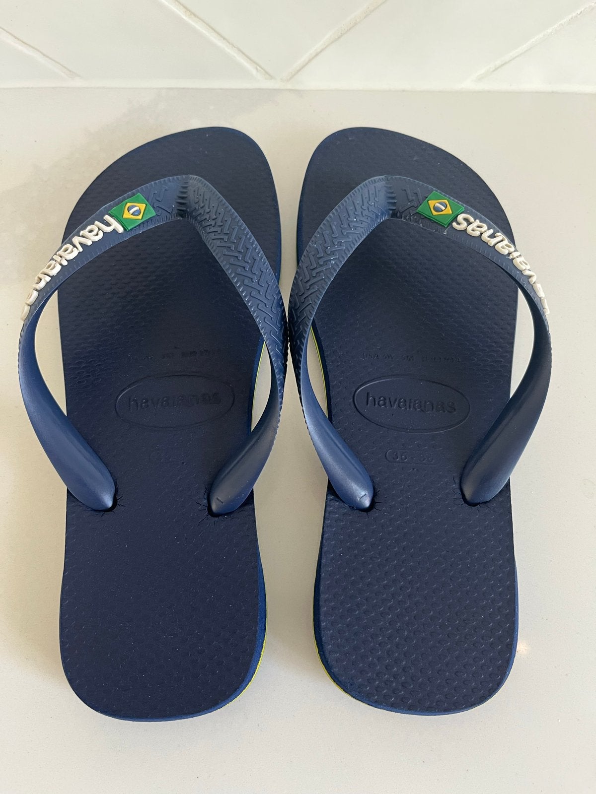 Havaianas slippers blauw kind maat 35/36 (EUR 37/38), Ophalen of Verzenden, Gebruikt, Jongen of Meisje, Overige typen