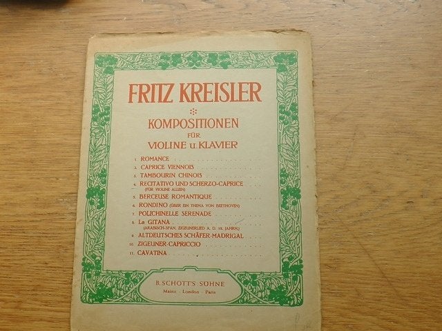 Fritz kreisler - recitativo + scherzo-caprice -viool solo, Gebruikt, Klassiek, Ophalen of Verzenden, Viool of Altviool