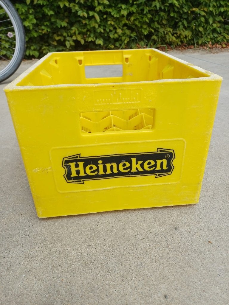 Origineel geel heineken krat (jaren 80), Verzamelen, Biermerken, Ophalen of Verzenden, Gebruikt, Overige typen, Heineken