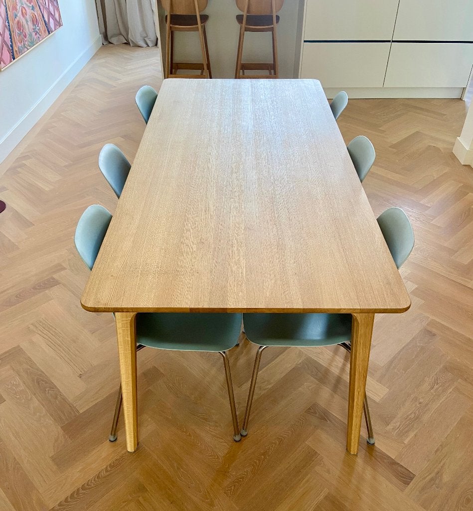 Sav & Økse eettafel Fjerre eikenhout geolied 200 x 90, Ophalen, Eikenhout, Scandinavisch, 50 tot 100 cm