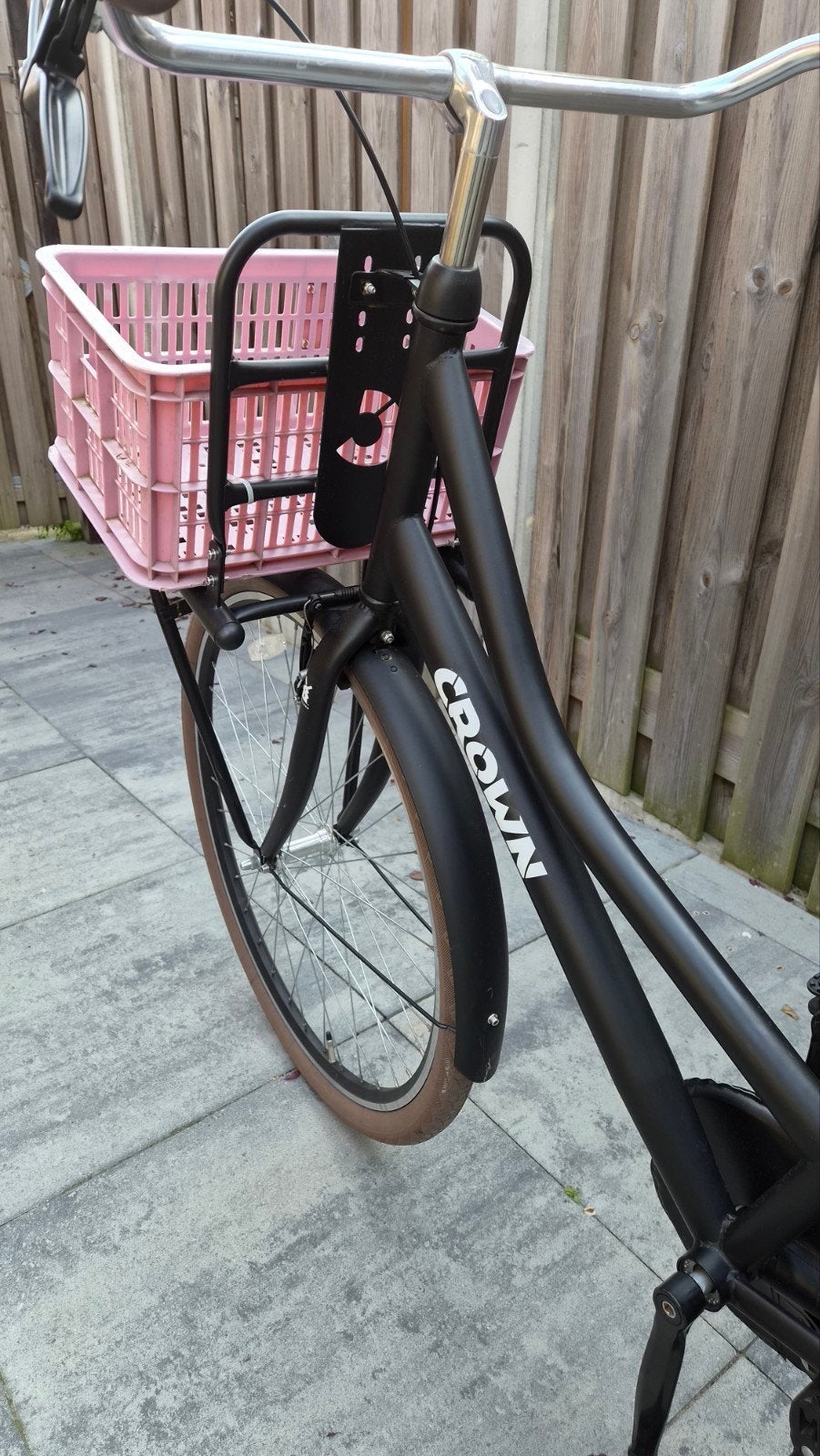 Zo goed als nieuwe Crown transportfiets met mand, Overige merken, Terugtraprem, 53 tot 56 cm, Ophalen of Verzenden