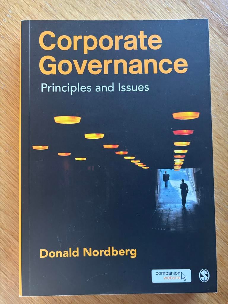 Corporate Governance: Principles and Issues - Donald Nordber, Ophalen of Verzenden, Gamma, Zo goed als nieuw, Niet van toepassing