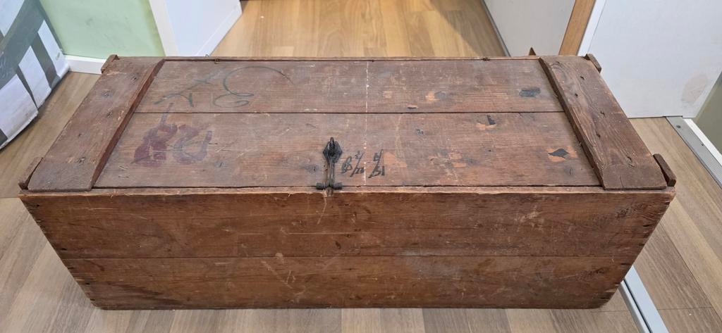 Vintage houten kist - Opbergkist met karakter, Ophalen, Gebruikt, 50 tot 100 cm, 50 tot 75 cm