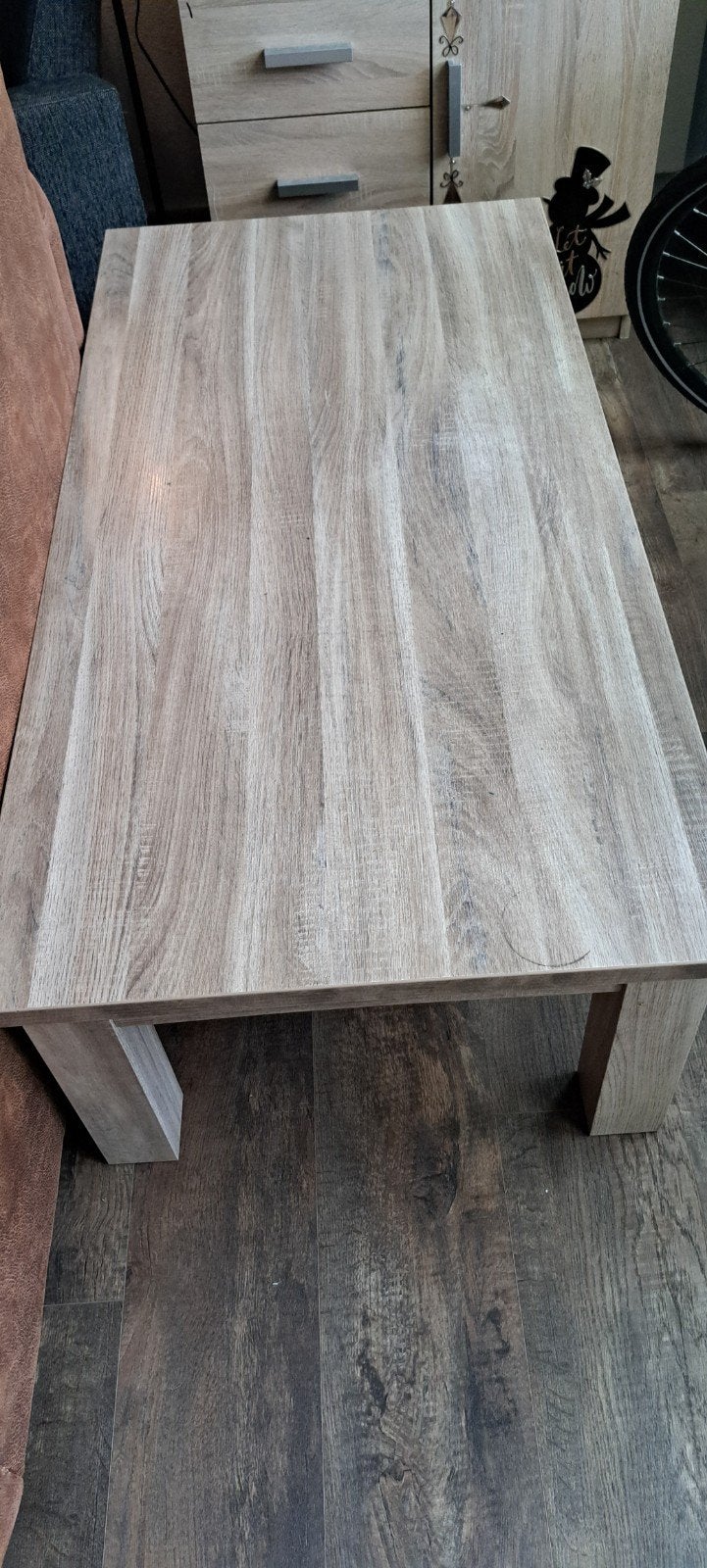 Salontafel houtlook 135x67,5x43 cm, Ophalen, Gebruikt, 100 tot 150 cm, 50 tot 100 cm