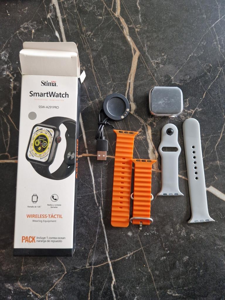 Stima SmartWatch SSW-A291PRO met extra bandjes, Zwart, Stappen, Ophalen of Verzenden, Zo goed als nieuw
