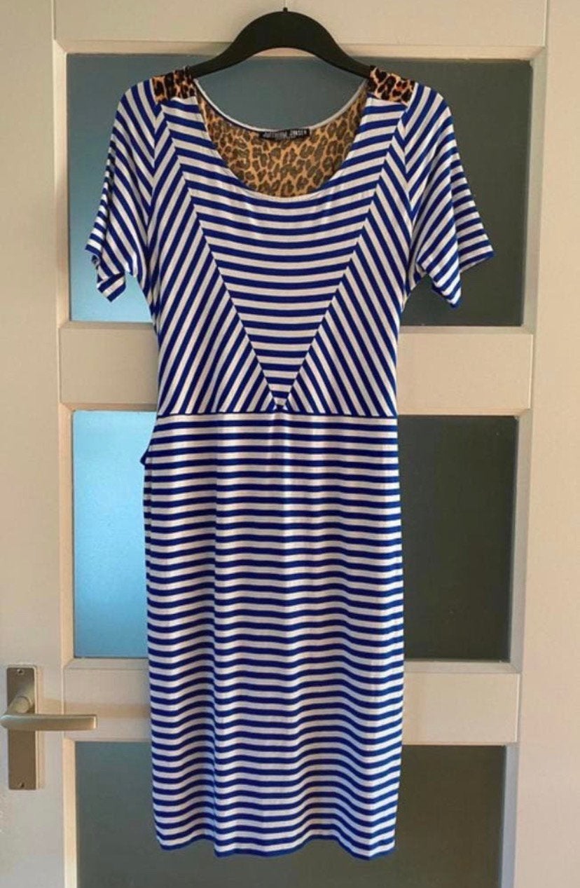 Elegante jurk van Juffrouw Jansen – maat XL(42), Blauw, Maat 42/44 (L), Ophalen of Verzenden, Zo goed als nieuw