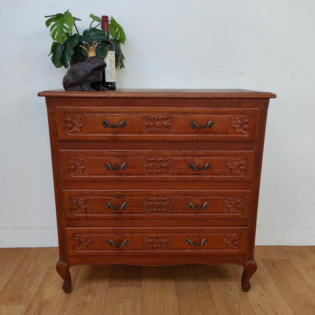Vintage Queen Ann ladekast commode dressoir ladekastje 404, Valkenswaard, Gebruikt, Info@flashbackfurniture.nl, Eikenhout