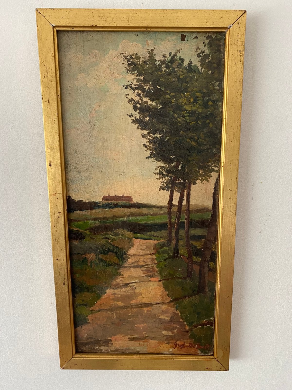 Boswegel met huisje Gustave De  Smet, Antiek en Kunst, Kunst | Schilderijen | Klassiek, Ophalen of Verzenden