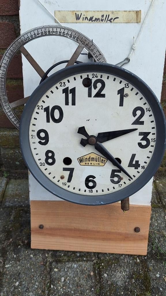 Industrieel klok berlijn windmuller loopt retro vintage!, Ophalen of Verzenden
