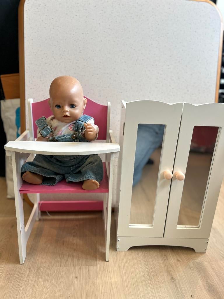 Te koop: poppen en poppenmeubeltjes, Ophalen, Gebruikt, Babypop