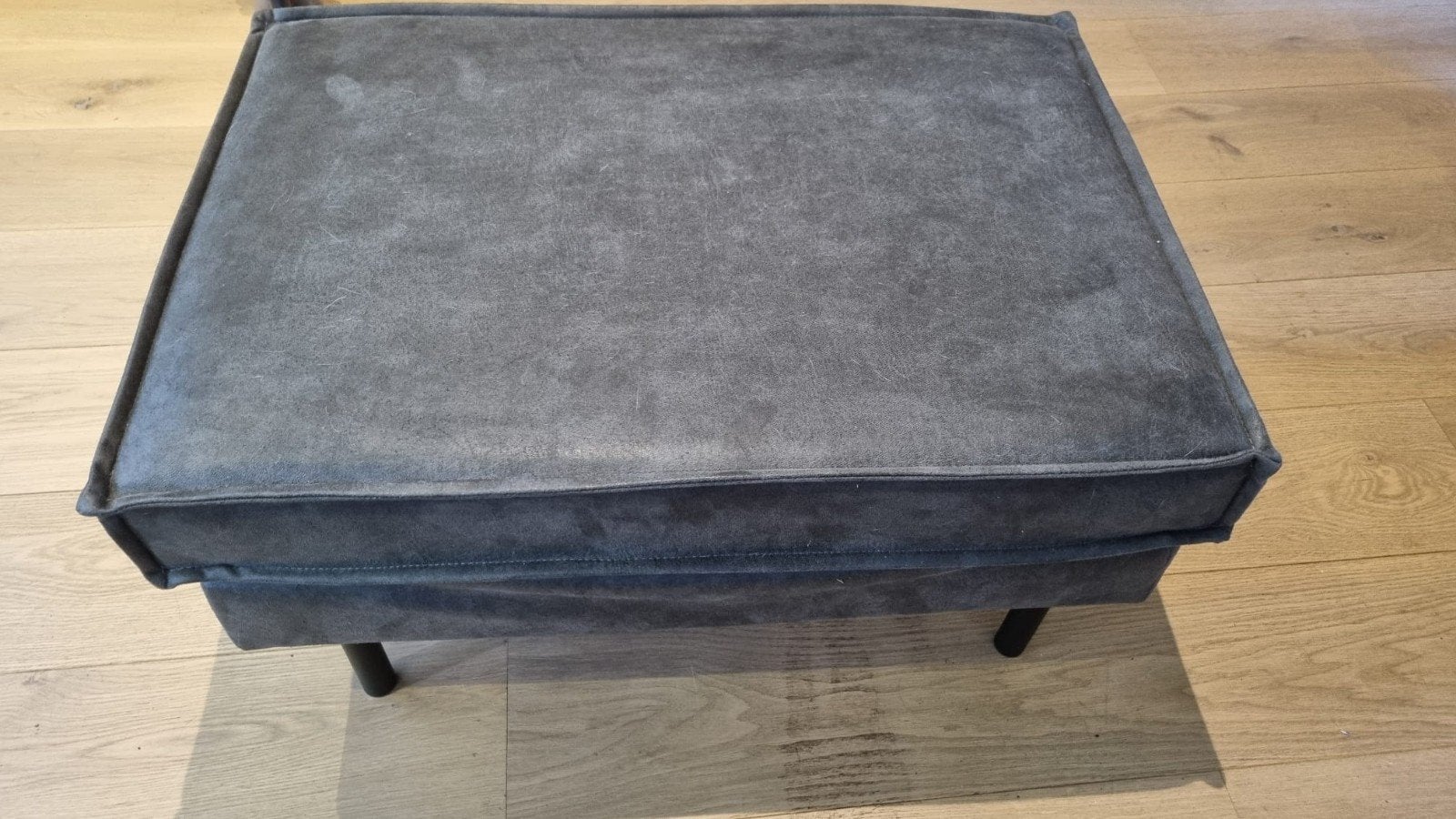 Stoere hocker Nous living Wehkamp Lexington antraciet, Ophalen, Leer, 75 tot 100 cm, Zo goed als nieuw