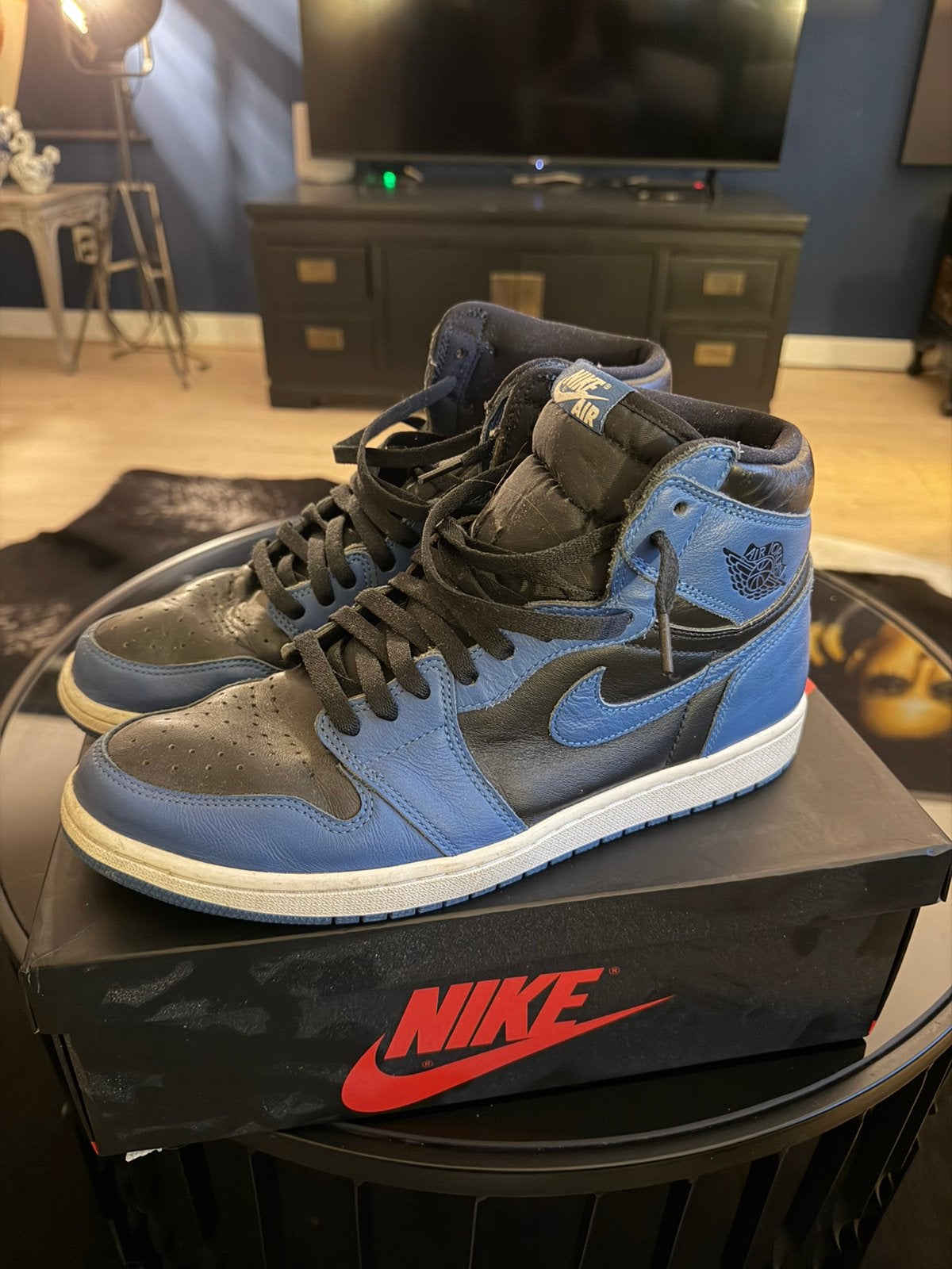 Nike Jordan 1 High Marina Blue Maat 46, Blauw, Ophalen of Verzenden, Sneakers of Gympen, Zo goed als nieuw