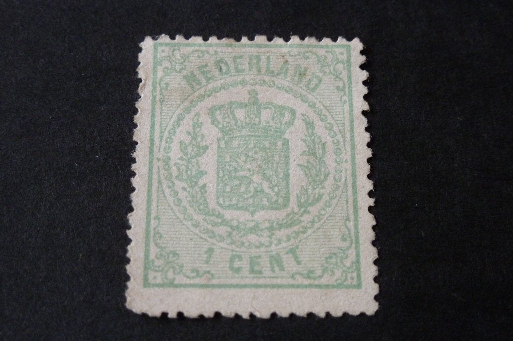 Postzegels - zeldzame oude 1 cent groen 1870 NVPH 15 onges, Ophalen of Verzenden, T/m 1940, Postfris
