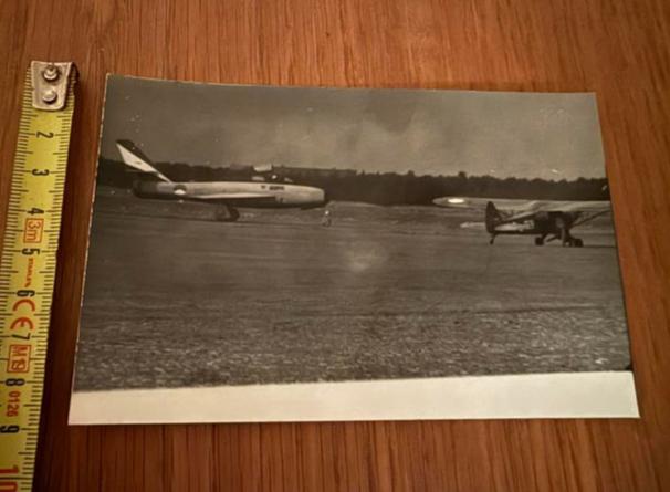 Kaart Republic F-84E & Piper L-21B Cub, Ophalen of Verzenden, Gebruikt, Kaart, Foto of Prent