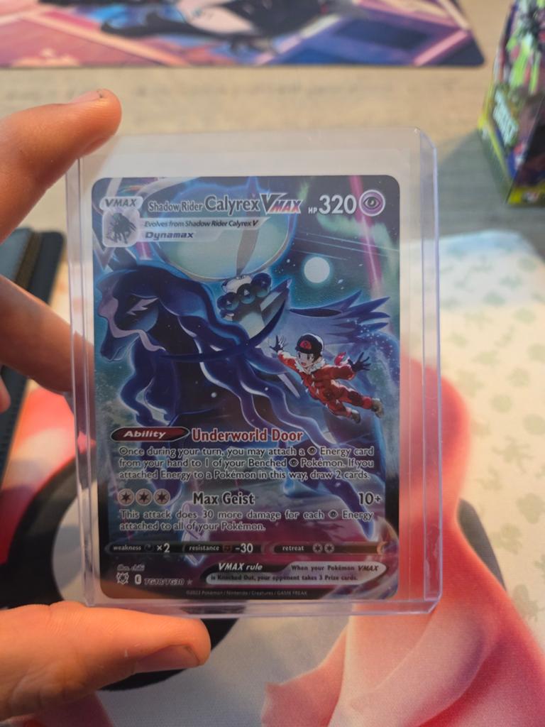 Shadow Rider Calyrex VMAX TG18/TG30 Pokémon Kaart, Ophalen of Verzenden, Zo goed als nieuw, Losse kaart, Foil