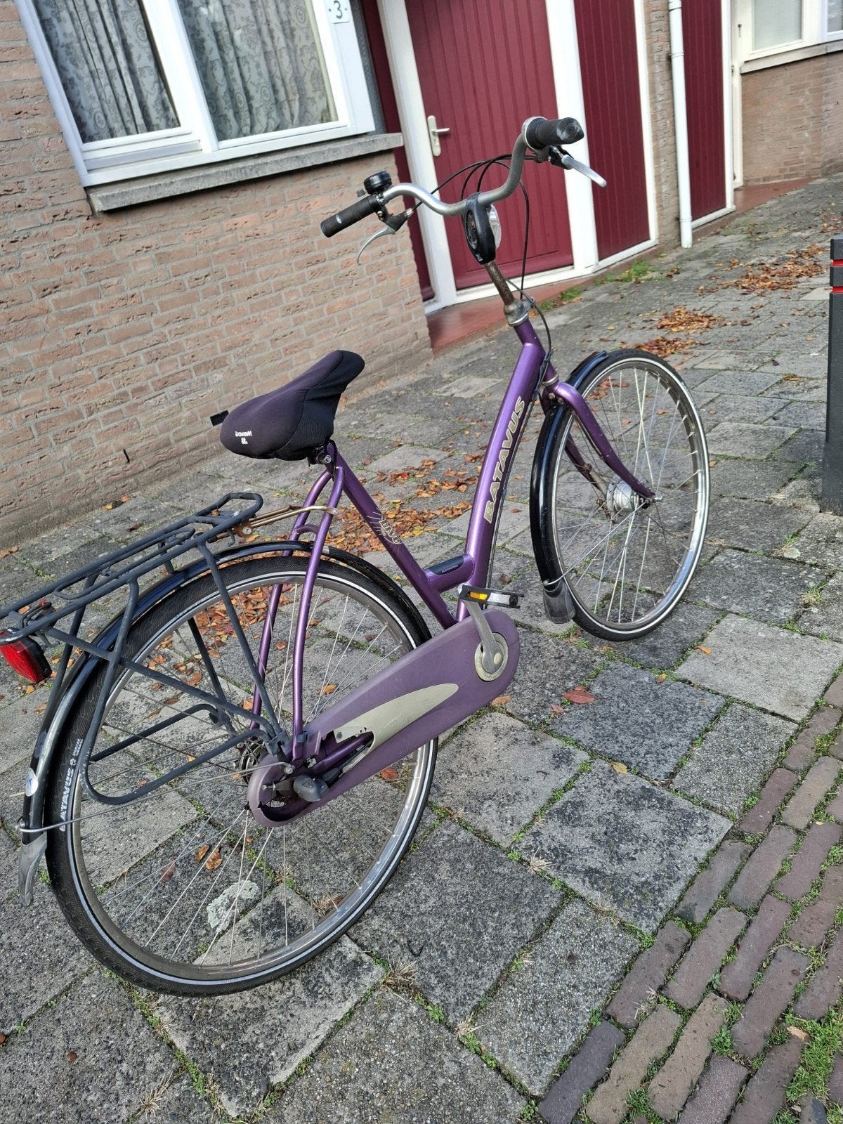 Batavus damesfiets met lage instap - paars, Ophalen, Batavus, 56 cm of meer, Trommelrem