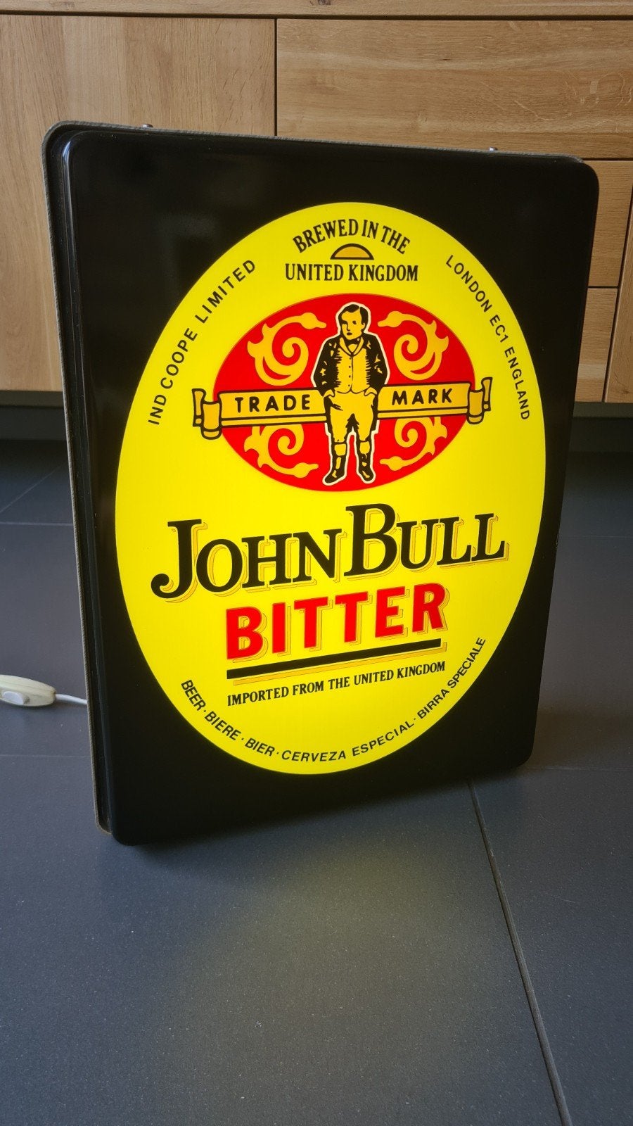 John Bull Bitter PUB Lichtreclame, Ophalen of Verzenden, Zo goed als nieuw, Lichtbak of (neon) lamp