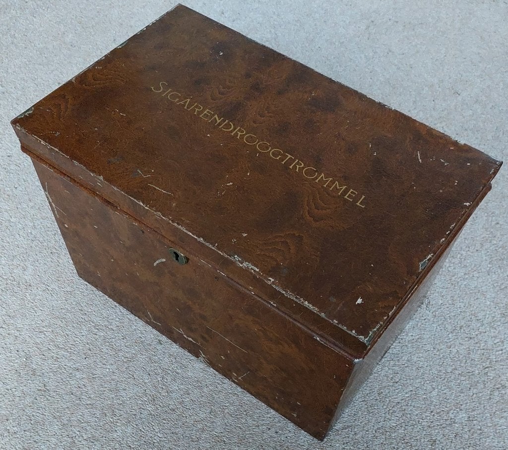 Sigarendroogtrommel /blik - retro object voor verzamelaar, Verzamelen, Blikken, Ophalen, Gebruikt, Overige