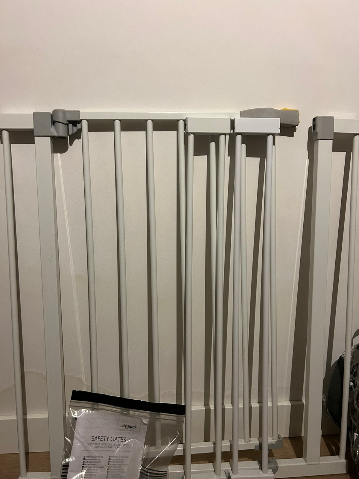 Hauck Safety Gates Klemhekje  met twee verlengstukken- Wit, Ophalen, Gebruikt, Metaal of IJzer, 115 cm of meer