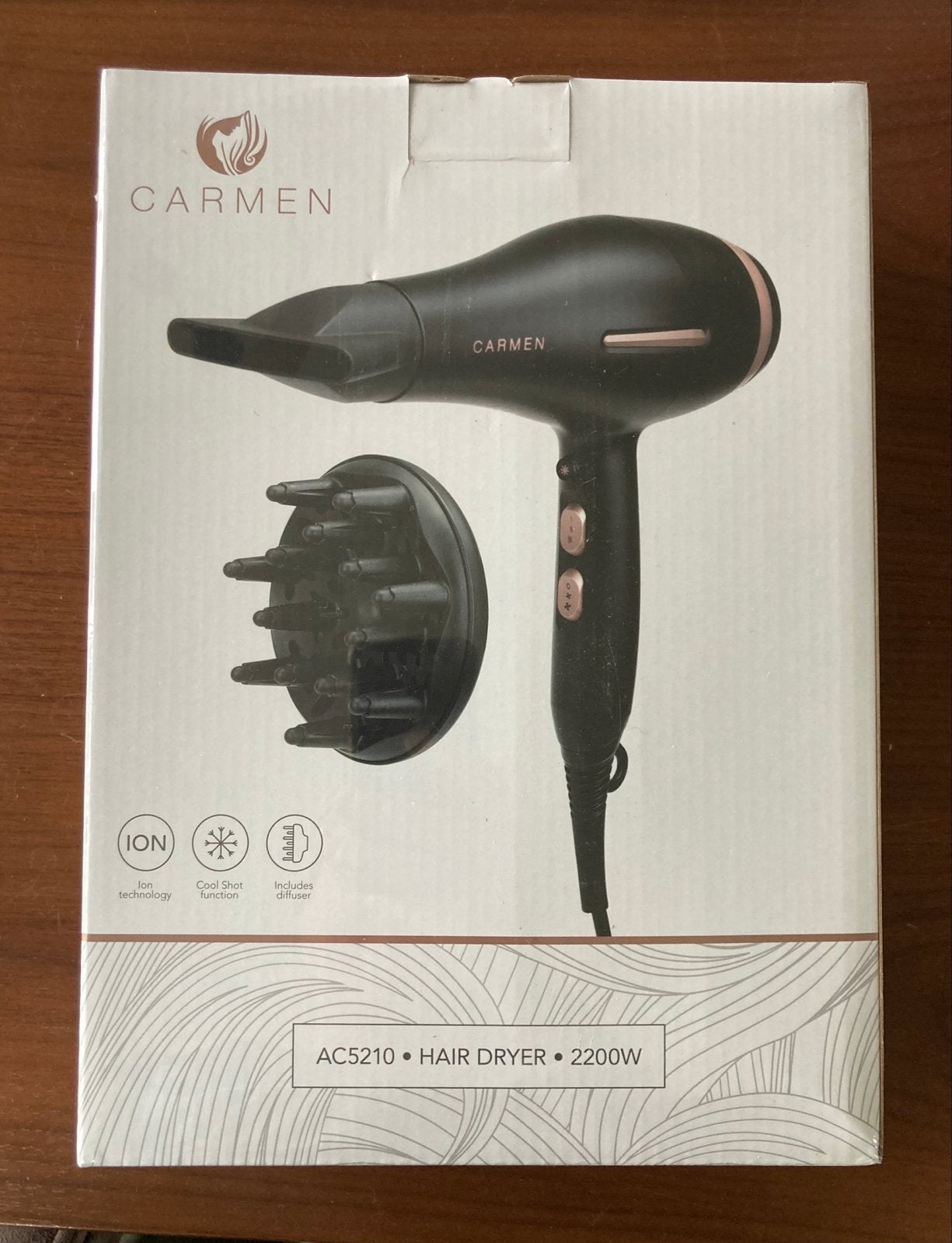 Carmen AC5210 Föhn - 2200W met ionische technologie, Ophalen, Nieuw, Haarverzorging