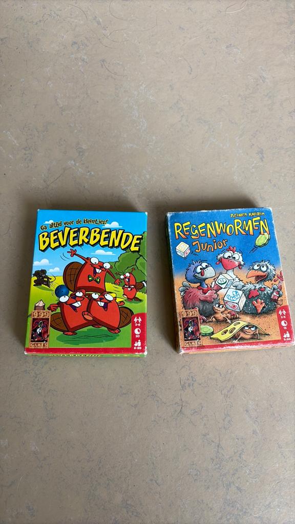 Beverbende & Regenwormen Junior bordspellen, Een of twee spelers, Ophalen of Verzenden, Gebruikt