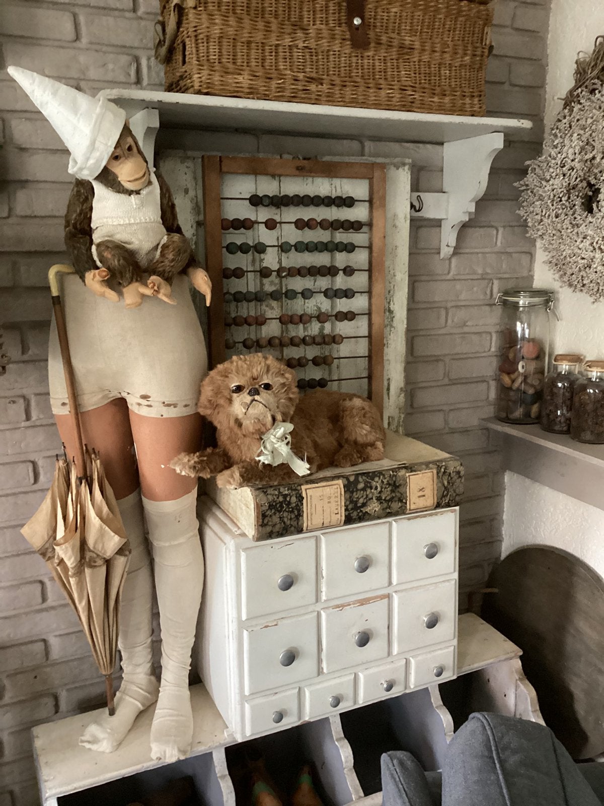 Antiek/ oud pyjama hond, Ophalen of Verzenden