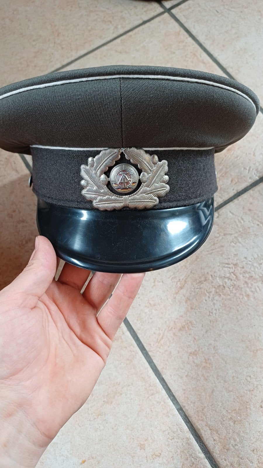 ddr nva platte pet teab, Ophalen of Verzenden, Landmacht, Duitsland, Helm of Baret