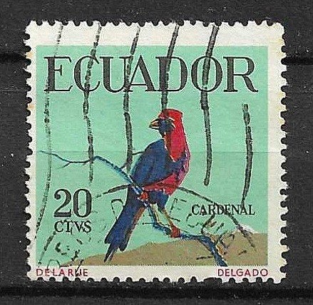 VOGEL ECUADOR, Ophalen of Verzenden, Gestempeld, Dier of Natuur