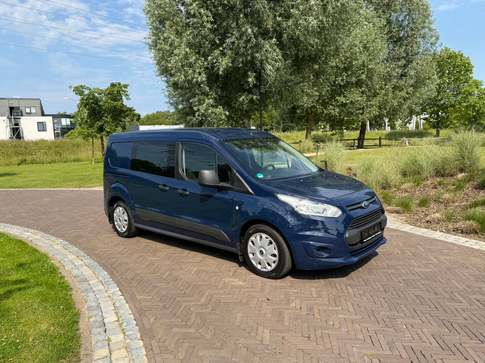 Ford Transit Connect 1.0ecoboost L2H1 Benzine Airco/Trekhaak, Auto's, Bestelauto's, Voorwielaandrijving, USB, Blauw, Handgeschakeld