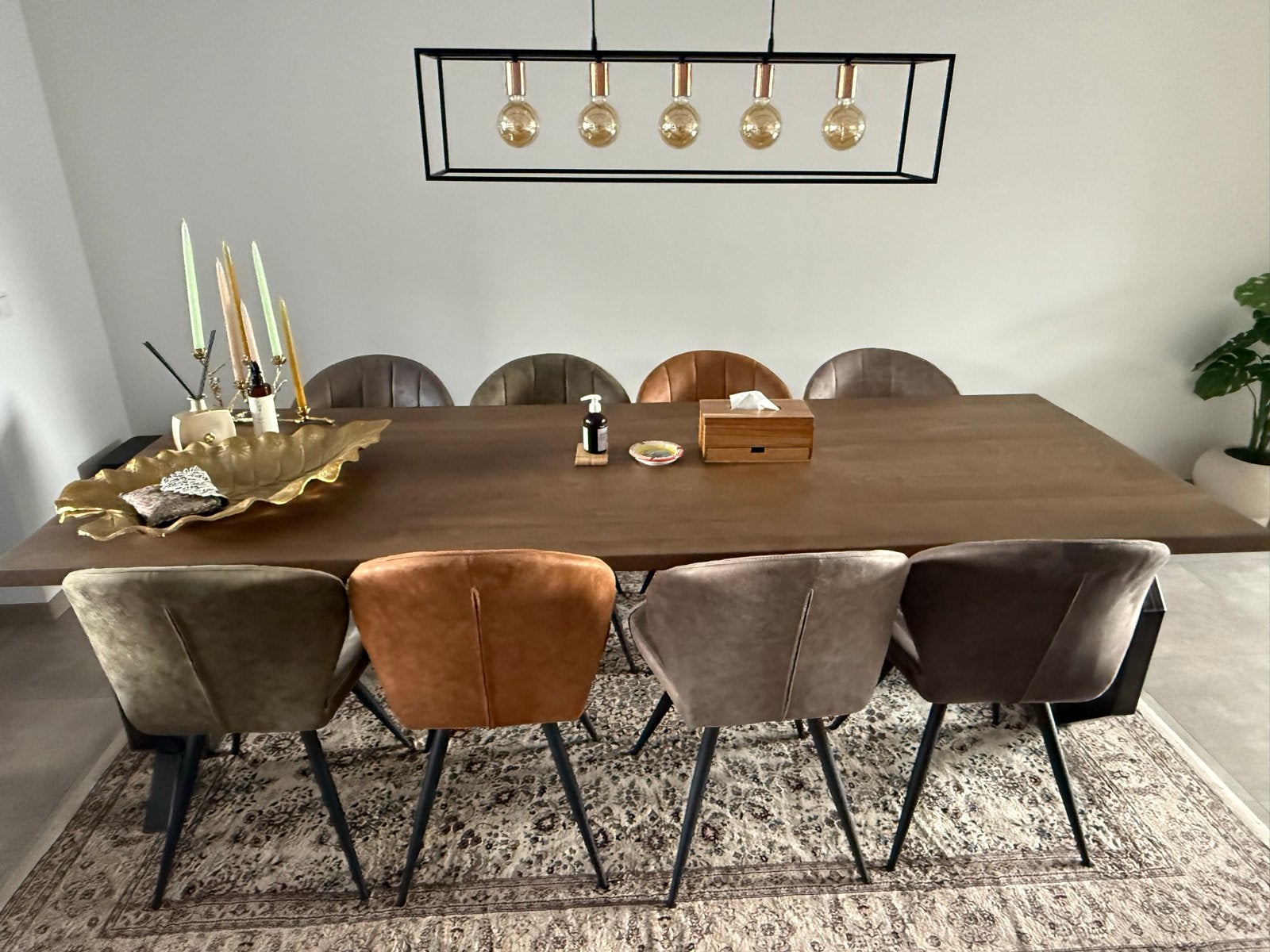 Royale eettafel met 10 luxe eetkamerstoelen, Ophalen, 100 tot 150 cm, 200 cm of meer, Zo goed als nieuw